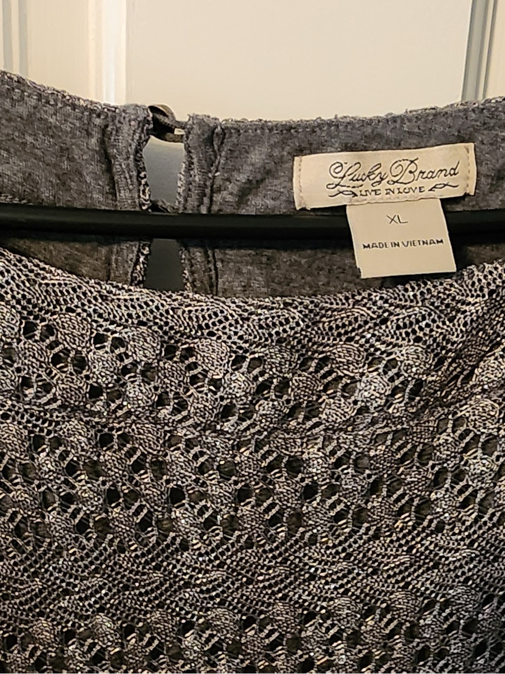 Lucky Brand Gray Crochet Midi Skirt